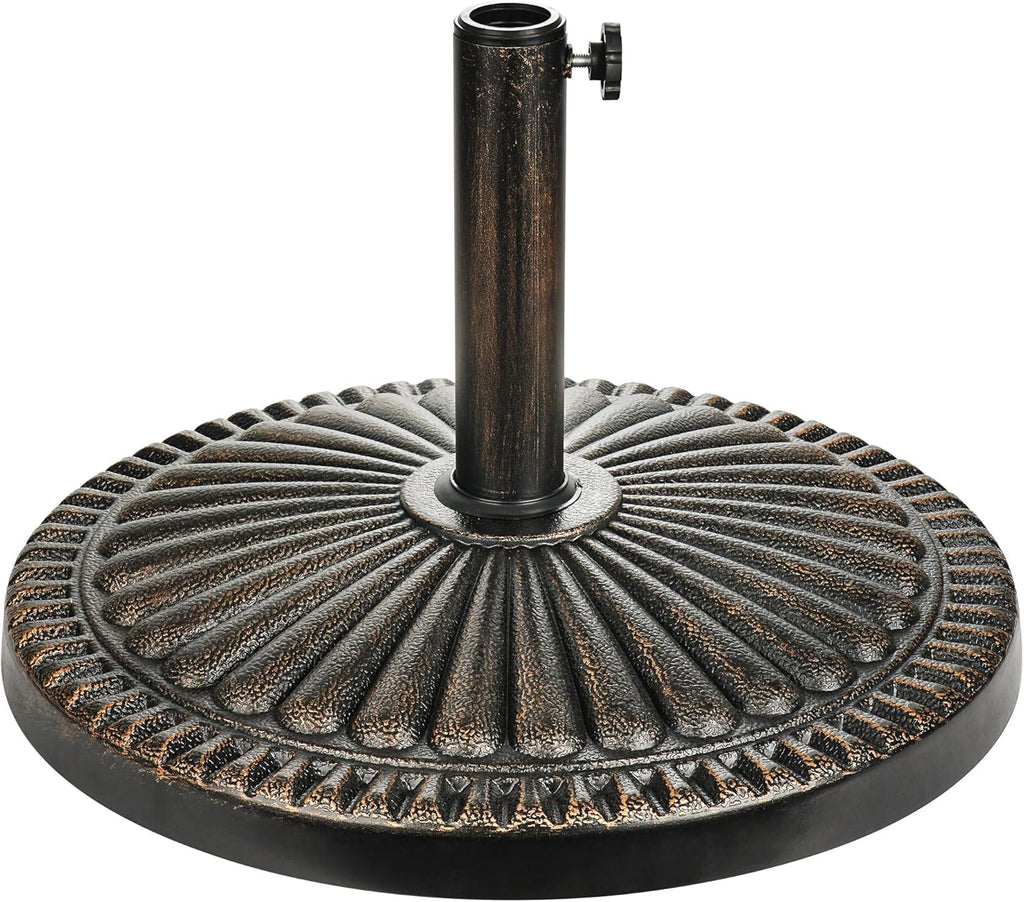 40lb Patio Umbrella Base - No Filler Required Heavy Duty Outdoor Umbrella Base Stand Pool, Balcony, Beach, Bronze