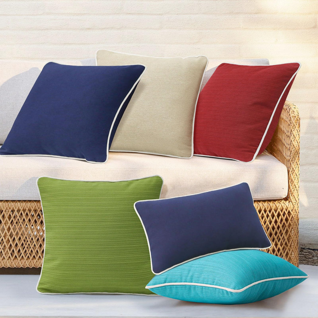 Decorative Outdoor Water Repellent Throw Pillows with Inserts, Set of 4, 18" x18" Pillows, Backyard, Bed, Couch, and