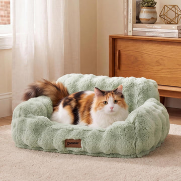 Orthopedic Cat Couch Bed for Indoor Cats, Removable Washable Cover