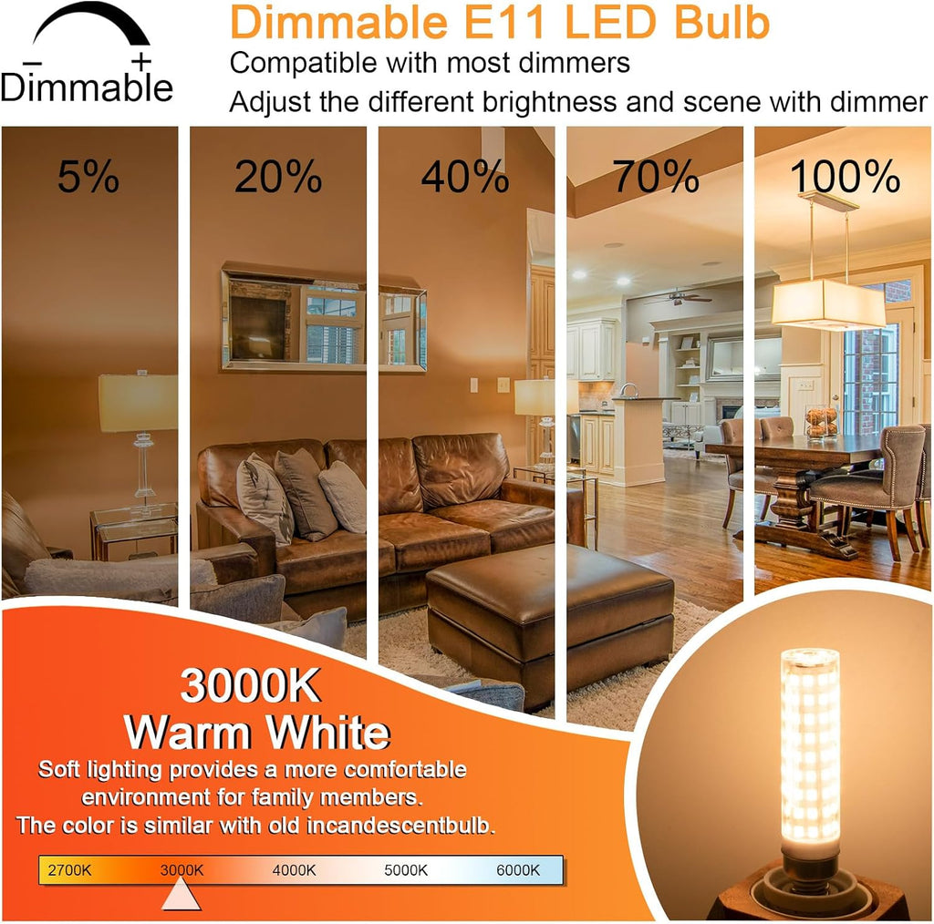 E11 Led Bulb Dimmable 120V Mini Candelabra Bulbs 100 Watt Equivalent