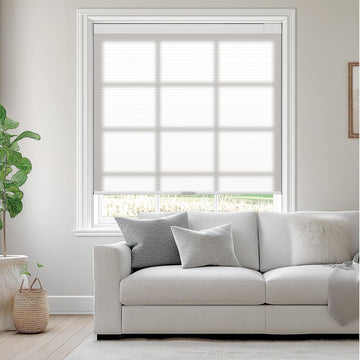 No Drill Cellular Shades,Light Filtering,White,16" W x 64" H
