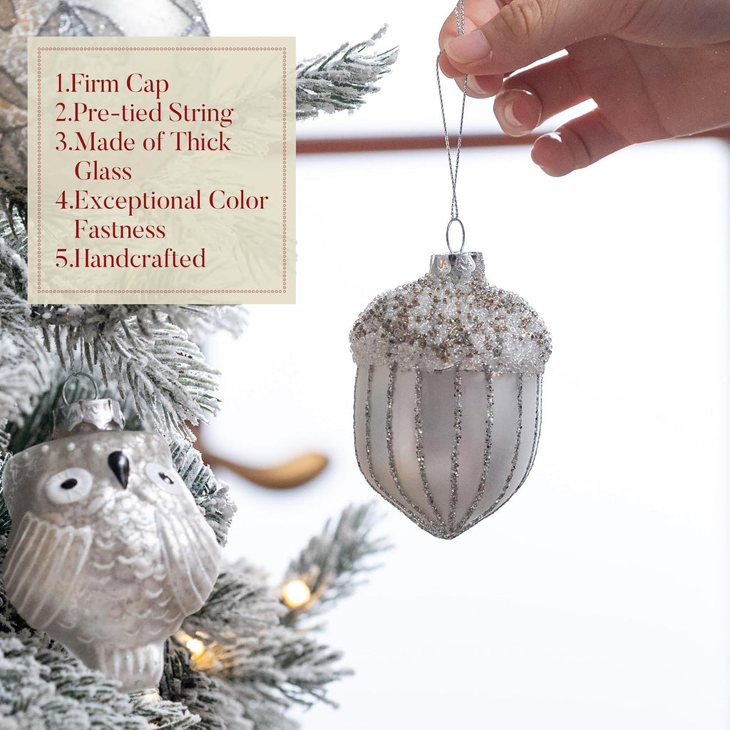 10ct Christmas Glass Ornaments Tree Decorations Set