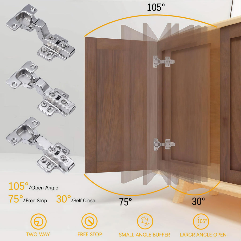 20-Pack Frameless Soft Close Inset Cabinet Hinges 50% Faster Install