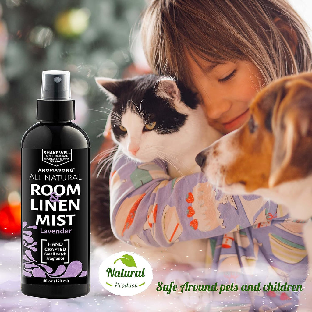 All-Natural Lavender Room & Linen Spray 8 Oz for Sheets, Pillow, Fabric, Bed, Sleeping with a Refreshing Scent - Set of 8