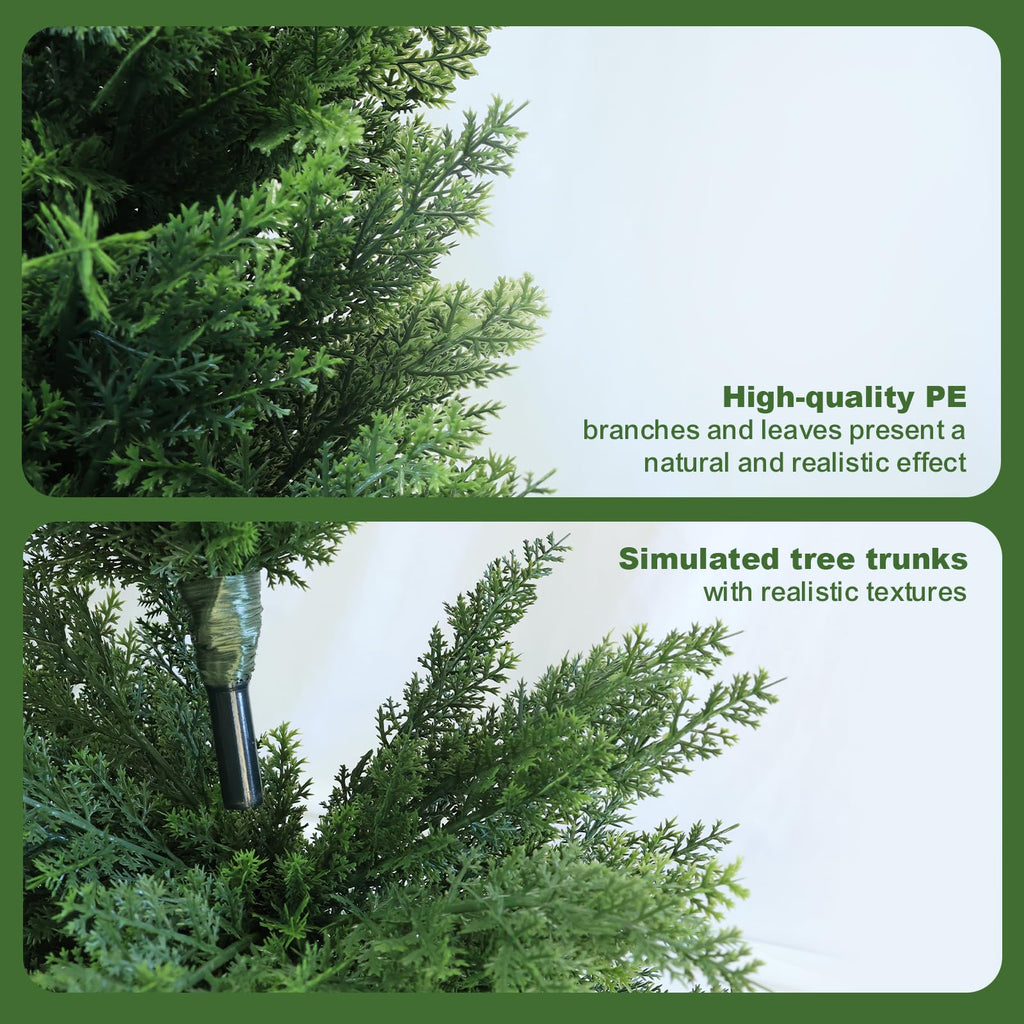 Artificial Cedar Topiary Trees, 4FT Cypress Shrubs Porch Decor