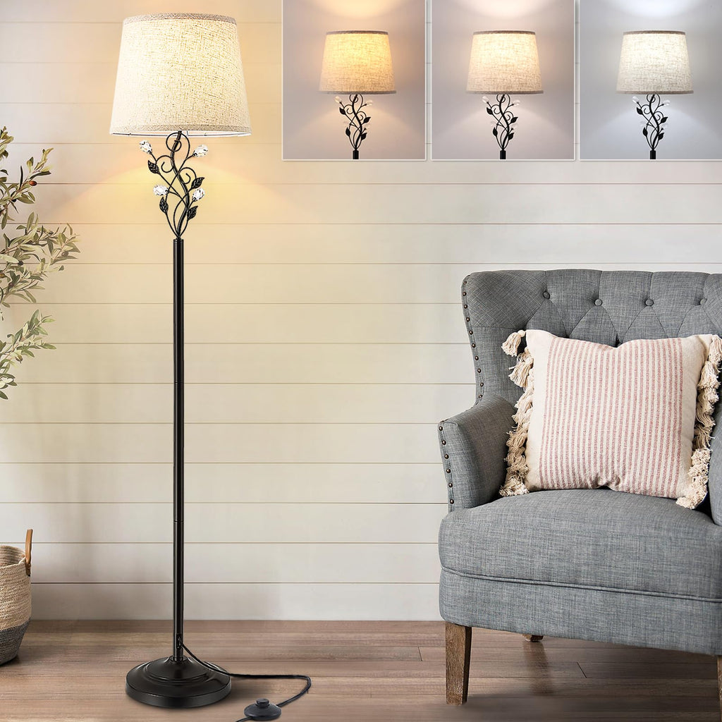 65'' Floor Lamp, Farmhouse Standing Lamp, Black