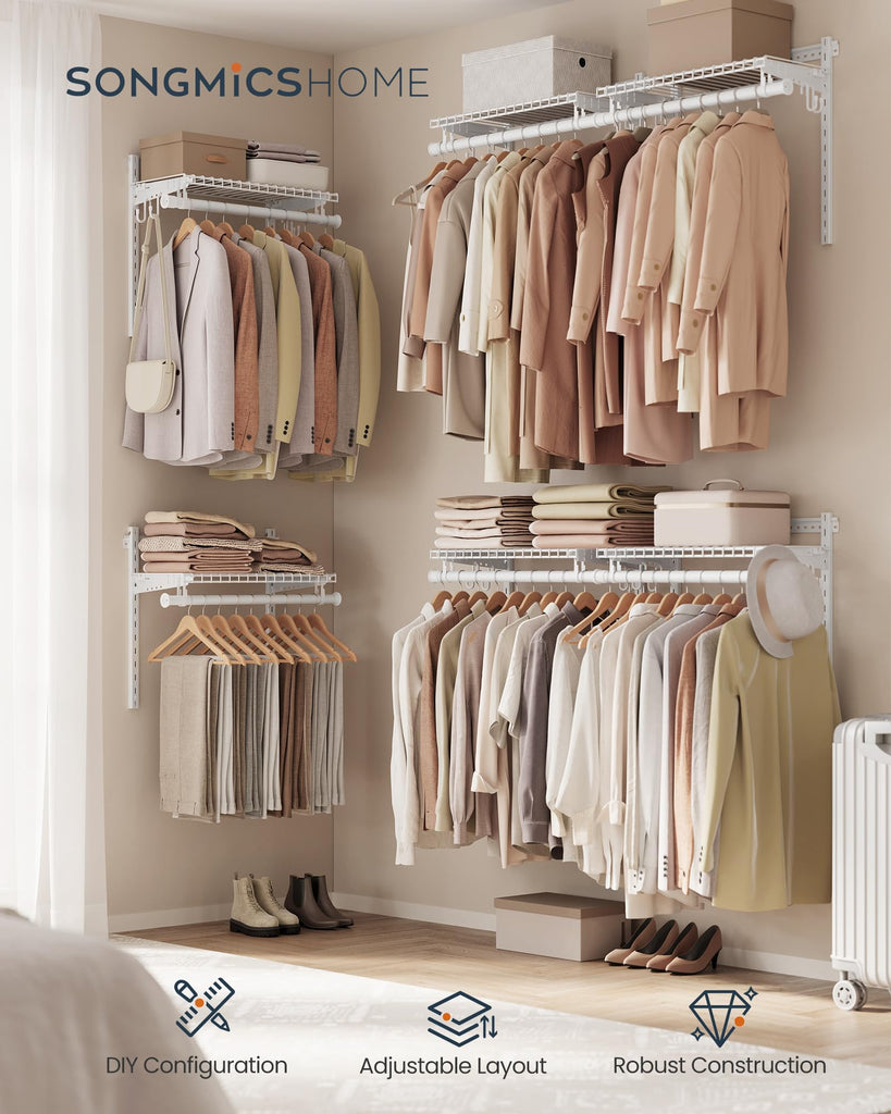 Closet System, Closet Insert Organizer, 4-8 ft Closet Shelves