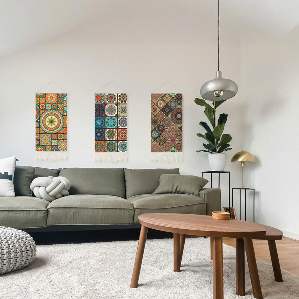 Mandala Boho Macrame Wall Hanging Tapestry Tapestries Vertical Art Fabric Decor Door Living Room Bohemian (Style A