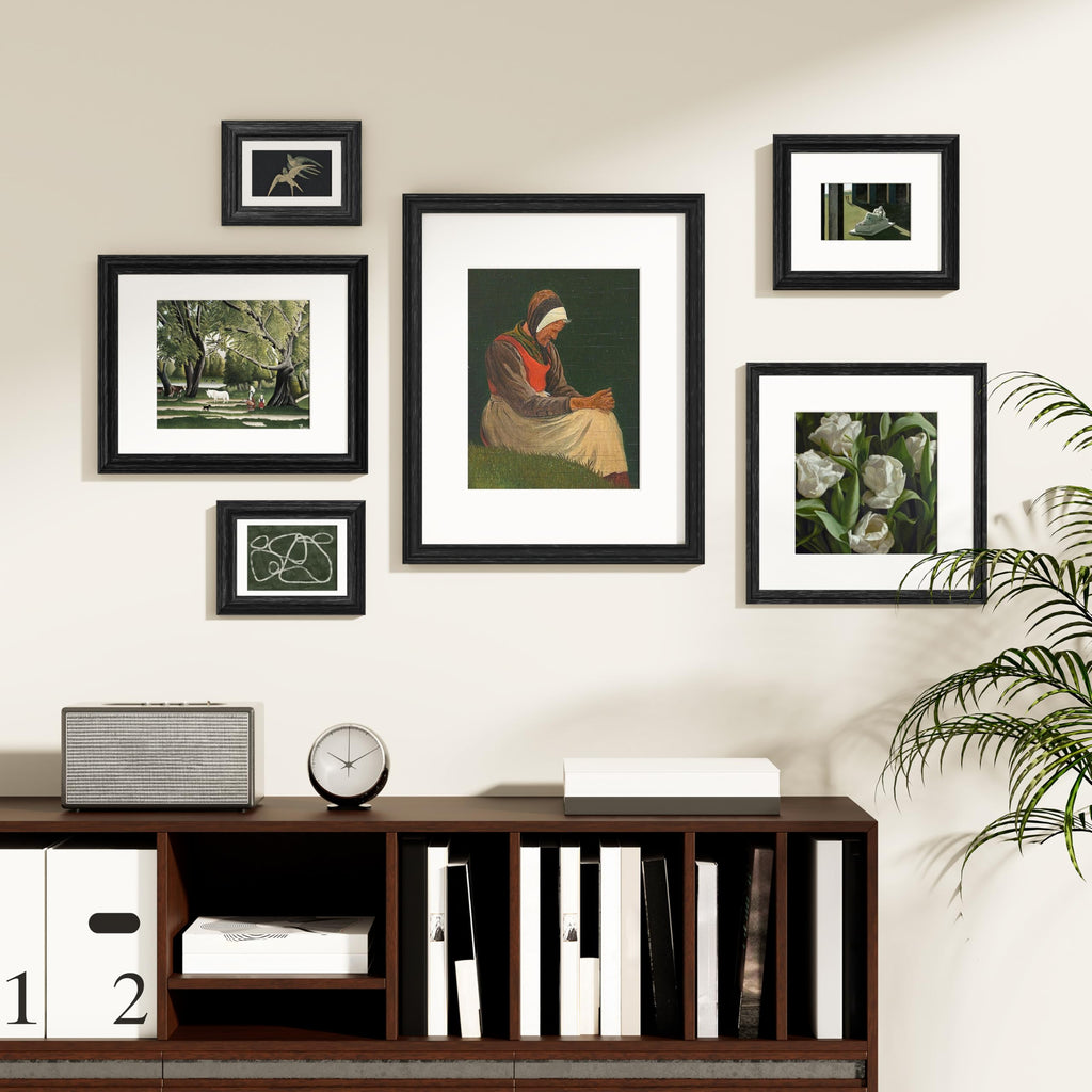 12x12 Picture Frames, Vintage Photo Frames, Distressed Black, 2-Pk