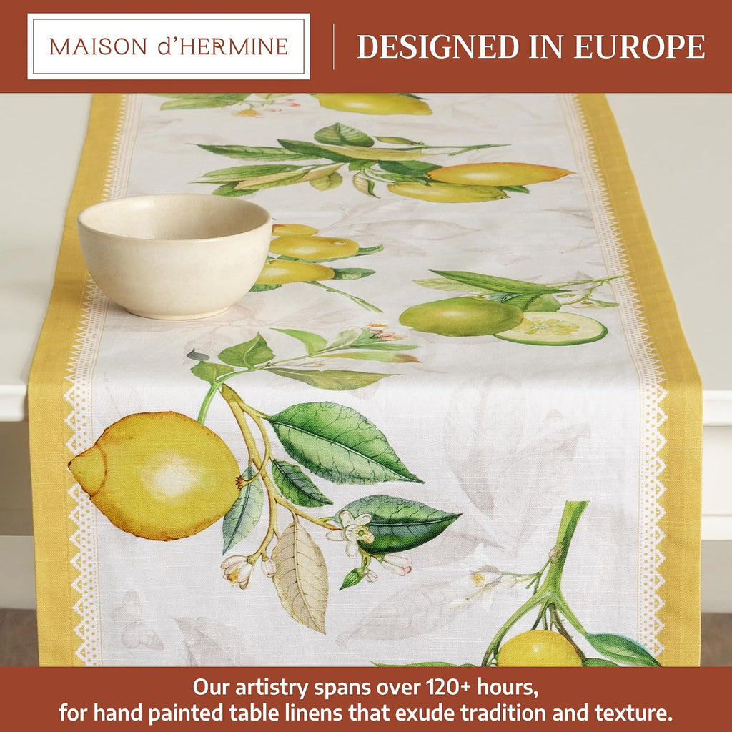 Table Runner 100% Cotton 14.50" x 108" (Single Layer) | Table Runners 108 inches Long Decorative Kitchen Dining Party