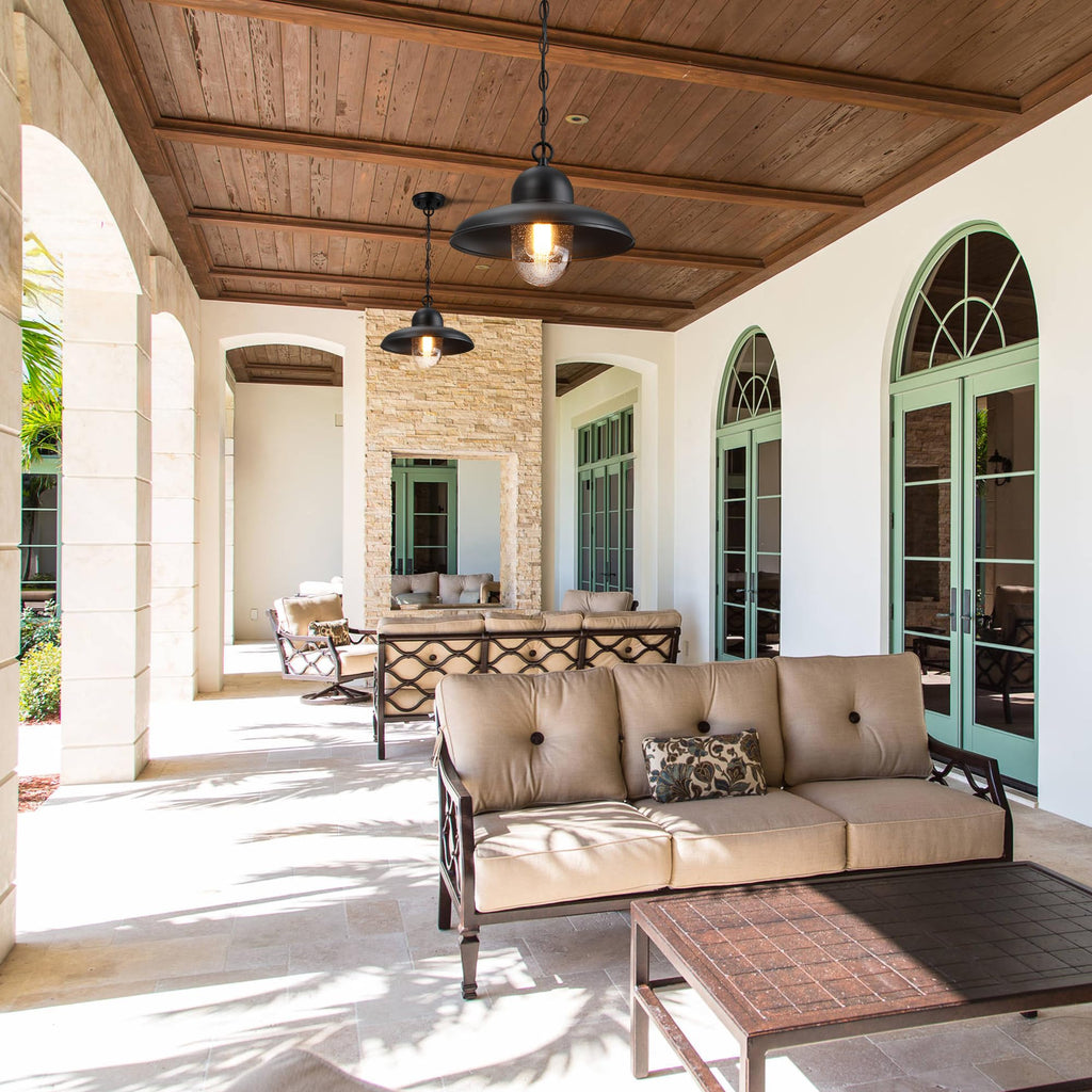 12 Inch Outdoor Pendant Light for Porch, Farmhouse Hanging Light