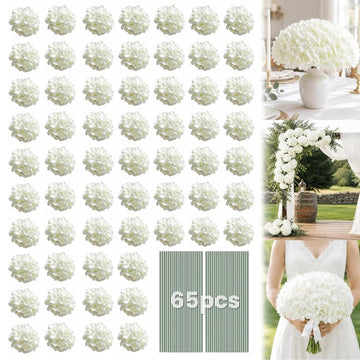 White Artificial Bulk, 65Pcs Silk