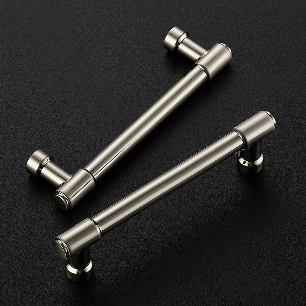 Brushed Nickel Cabinet Handles Modern Pulls,4 Inch,2 Pack