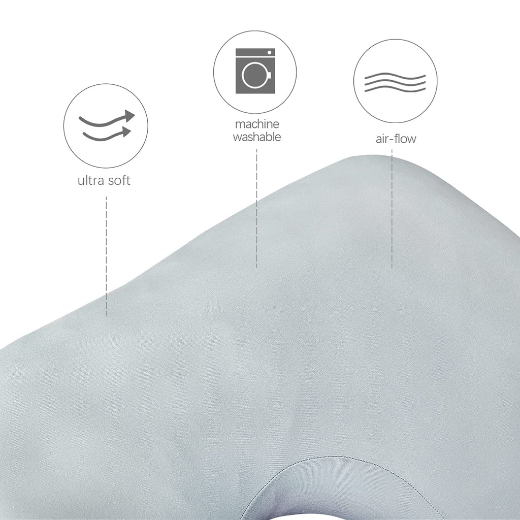 Pregnancy Pillow Cover U-Shaped (ONLY Pillowcase), Grey