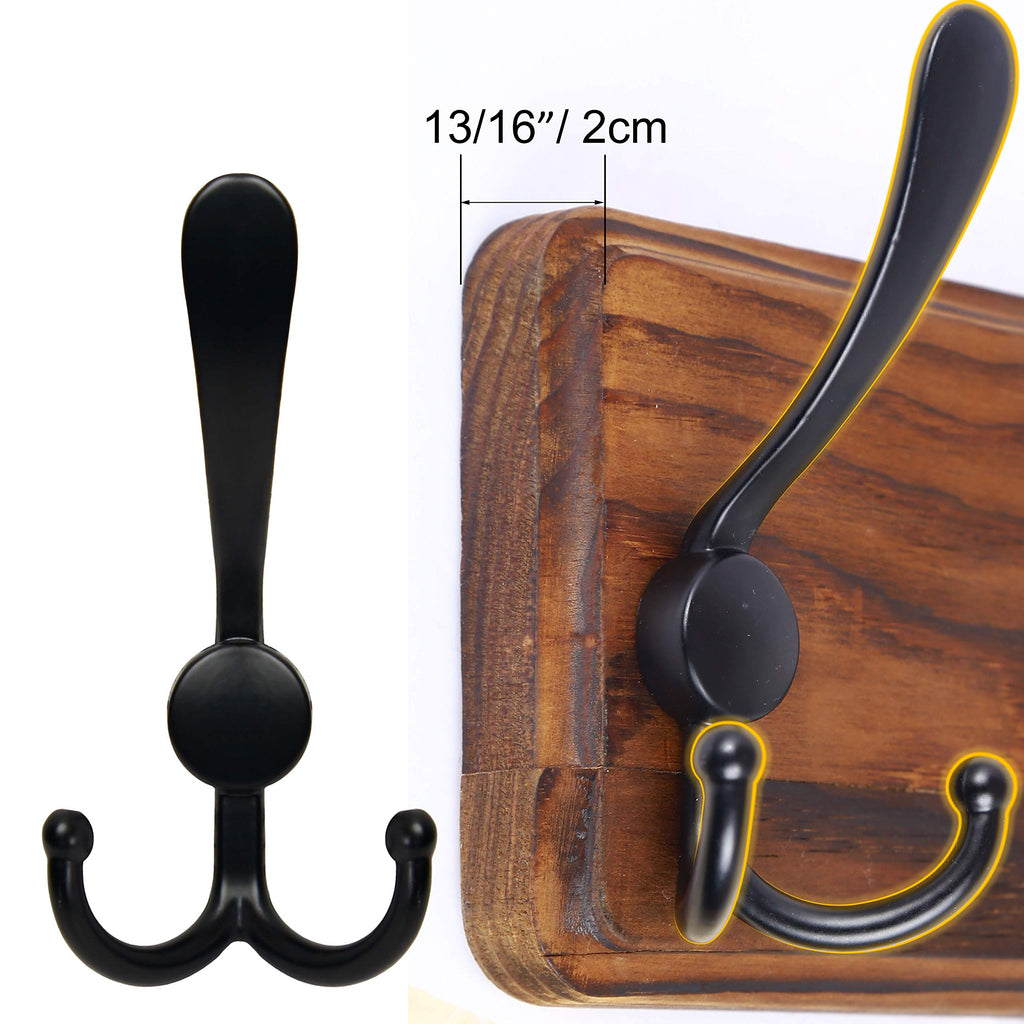 Rustic Coat Rack Wall Mount, 16" Stud Spacing, Solid Wood, Brown