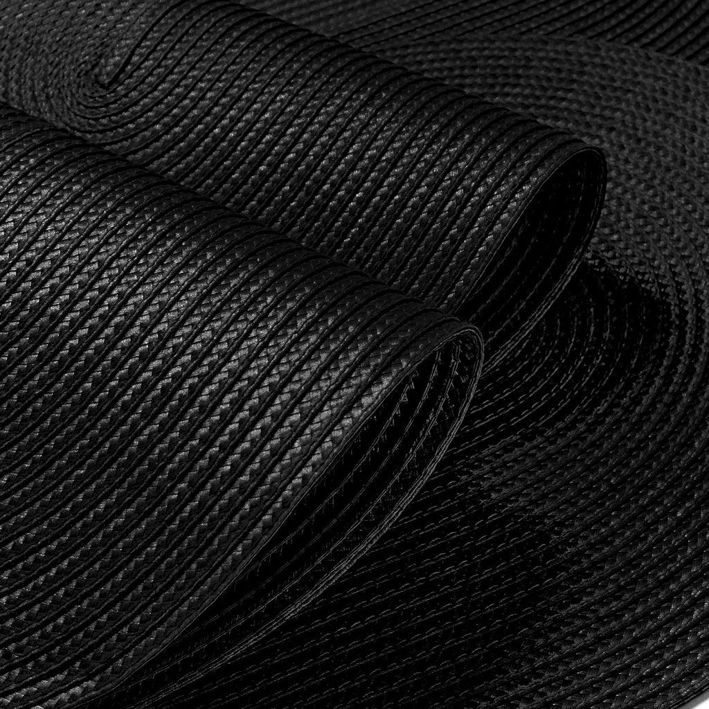 Oval Braided Placemats Set of 8 Flat Packed 12 x 17.5 Inch Black