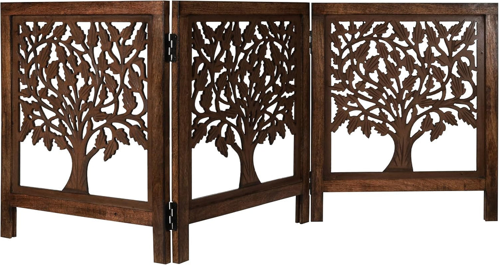 Free Standing Dog gate, Wooden Foldable Pet gate for Doorways