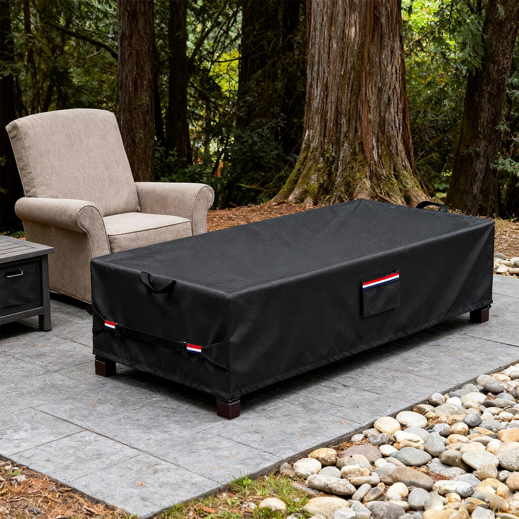 Rectangular Fire Pit Cover 56 inch, Heavy Duty 600D Waterproof Propane Gas Fire Pit Table Cover, Also Suitable for