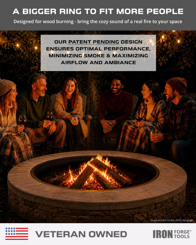 Smokeless Outdoor Fire Pit Ring Insert 60 Inch Round