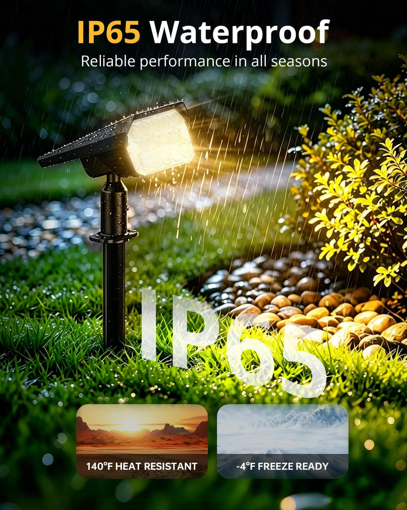 Solar Lights Outdoor Waterproof IP65, 56 LED 3 Lighting Modes Solar Spot Lights Outdoor, Solar Powered Landscape