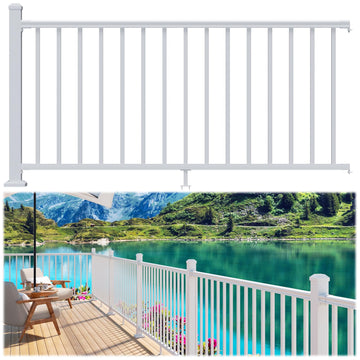 36 in x 6 ft Modular Aluminum Porch and Deck Railing Kit, White