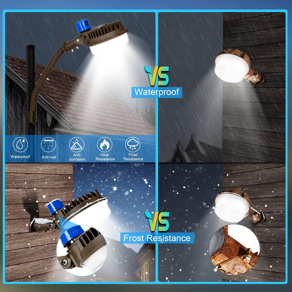 120W LED Barn Light with Photocell Dusk to Dawn | Brightset 18000LM 5000K Adjustable Angle with Mount Arm Outdoor