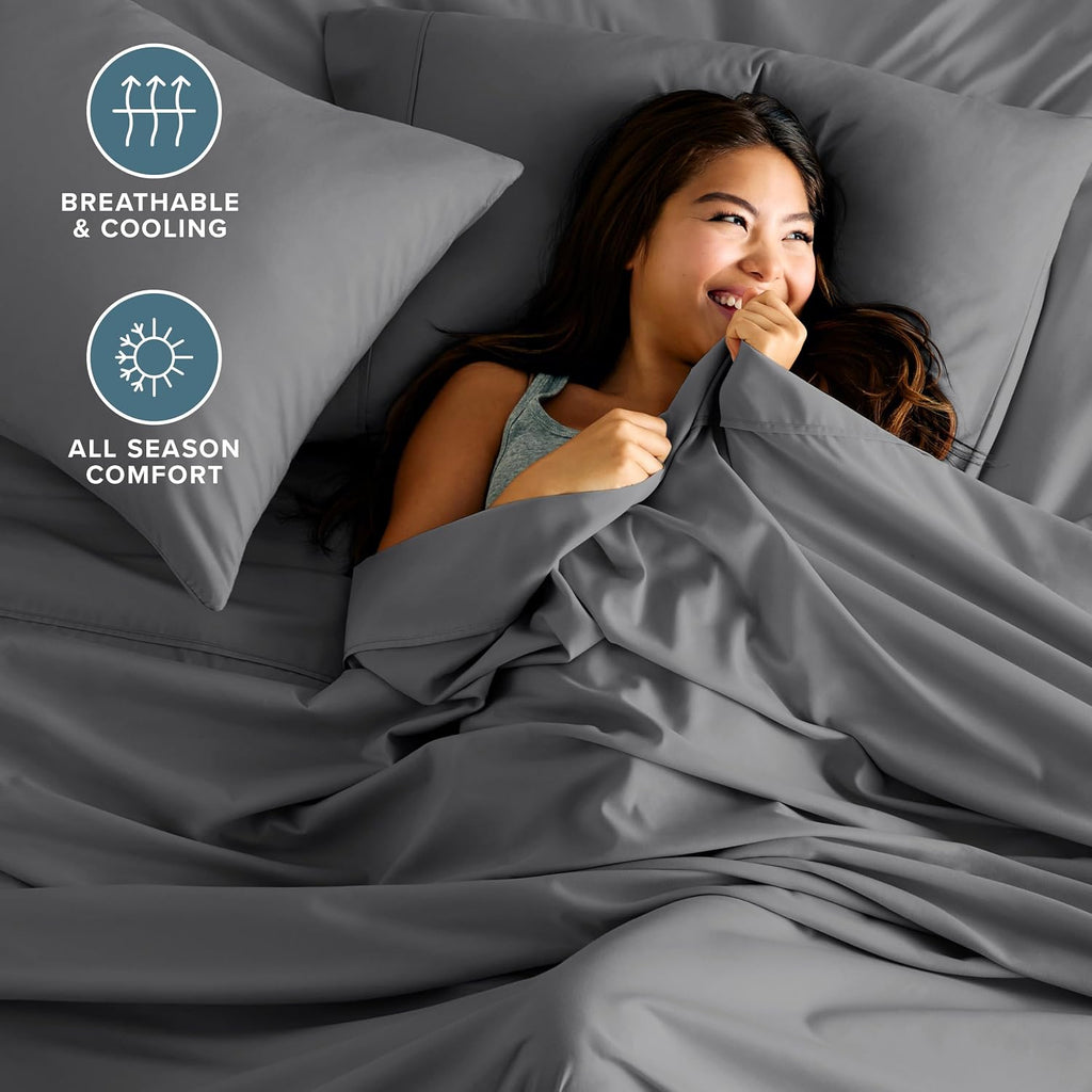 King Sheet Set - 1800 Ultra-Soft Microfiber King Bed Sheets - Double Brushed - Deep Pockets - Easy Fit - 4 Piece Set