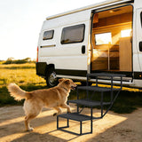 Dog Steps for Car, Truck, SUV, Dog Stairs for Car with Upgraded Non-Slip Surface, Foldable Dog Ramp for Car