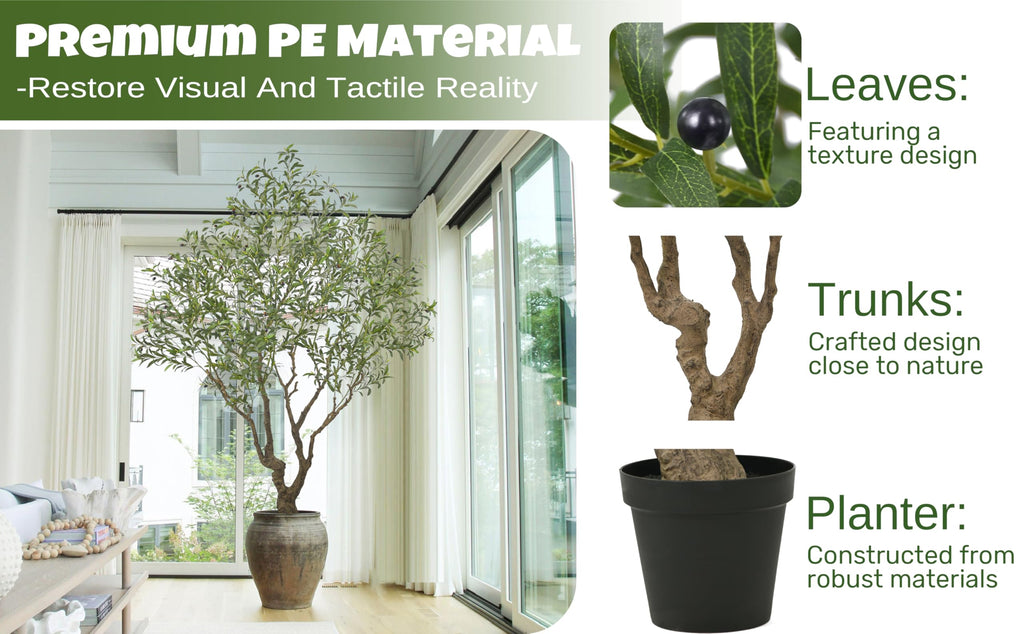 Artificial Olive Tree 8.2FT with 3342 Leaves & 136 Olive Fruits