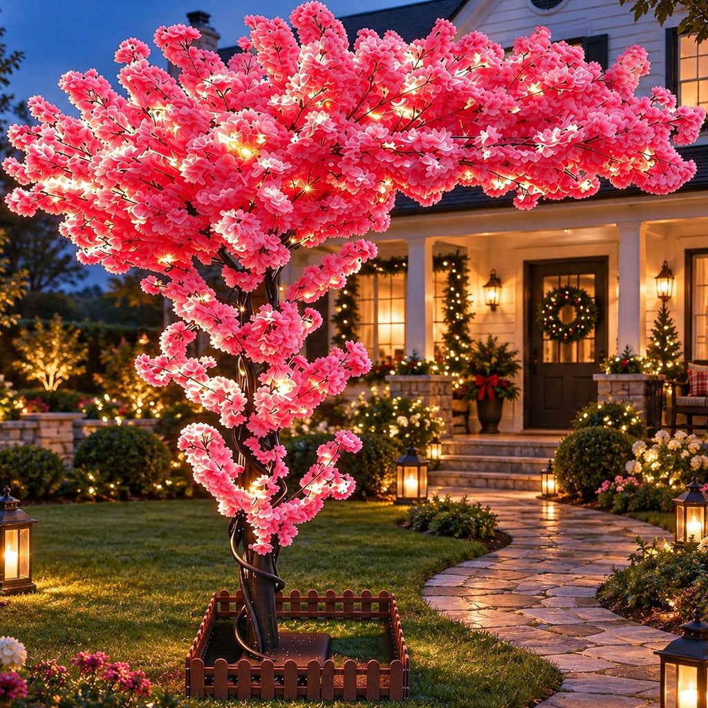 6FT Artificial Cherry Blossom Tree Pink, Fake Sakura Tree Indoor Decor