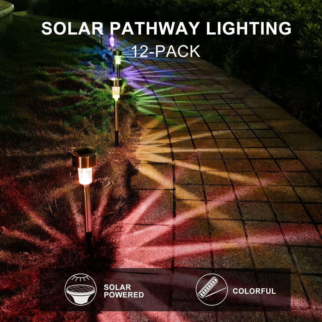 Solar Lights Outdoor Waterproof, Solar Garden Lights, Multicolor, 16Pack