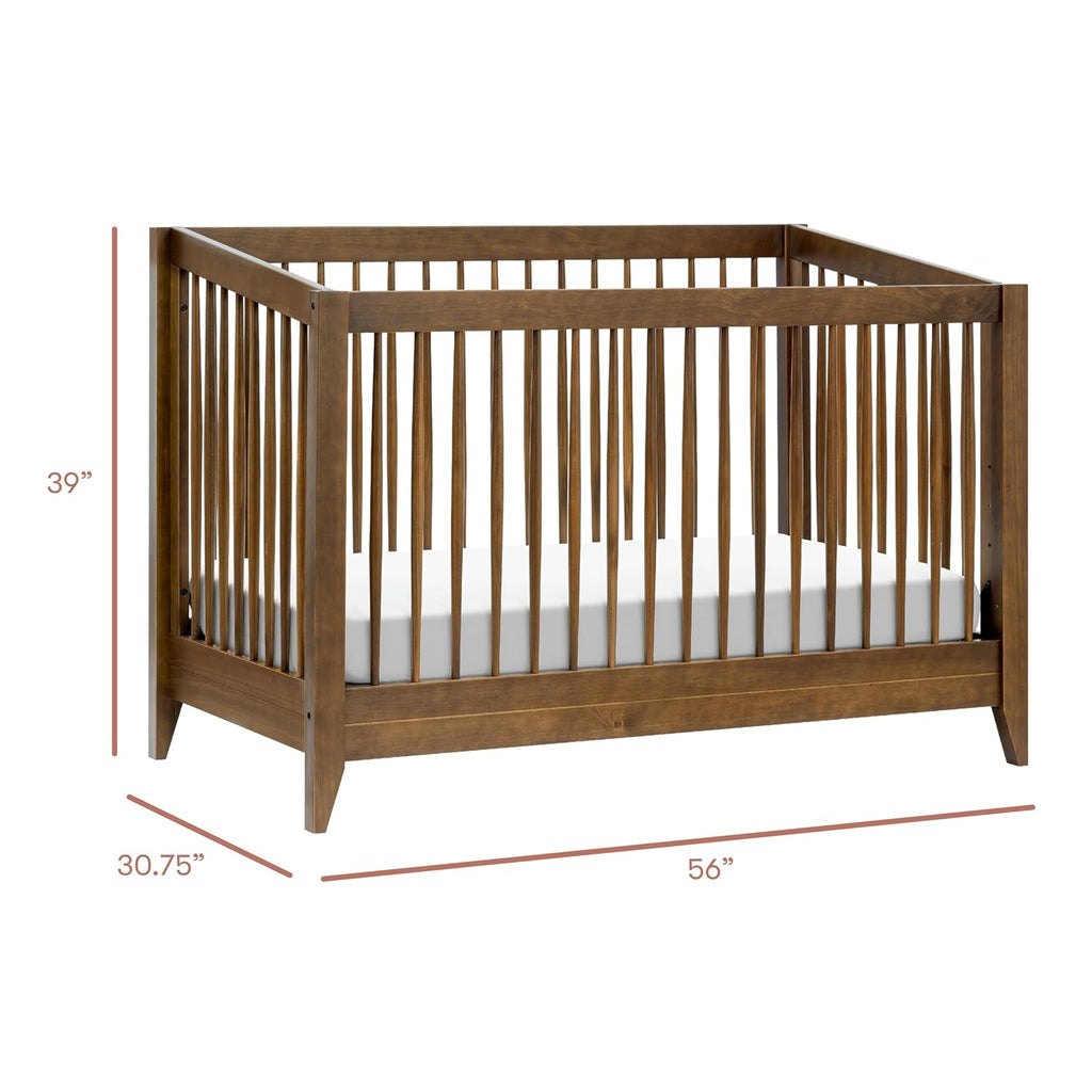 Sprout 4-in-1 Convertible Baby Crib, Natural Walnut | GREENGUARD Gold Certified, Converts to Toddler Bed, Daybed &