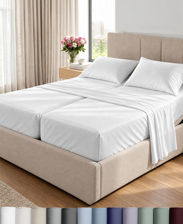 800 Thread Count Sheets, 5 Pcs Set, White