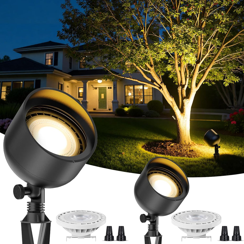 Low Voltage Landscape LED Flood Light, 12V Wide-Angle Outdoor Uplight for Bushes, Tree Canopy, Flagpole and Exterior
