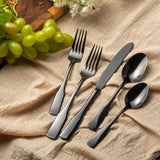 Black Mirror 40-Piece Silverware Set,Service for 8,Stainless Steel Flatware Set,Mirror Cutlery Set,Dishwasher Safe