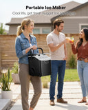 Nugget Ice Maker Countertop with Handle, Ready in 4 Mins, Max 40lbs/24H, Chewable Ice, Self-Cleaning, Portable Sonic
