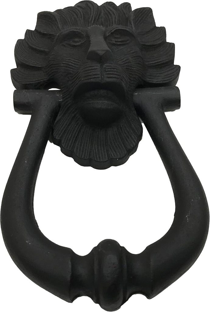 7.5" - Flaming Mane Lion - BB-269 - Door Knocker - Cast iron with black finish. Classic door Knocker-BB-269 (2)