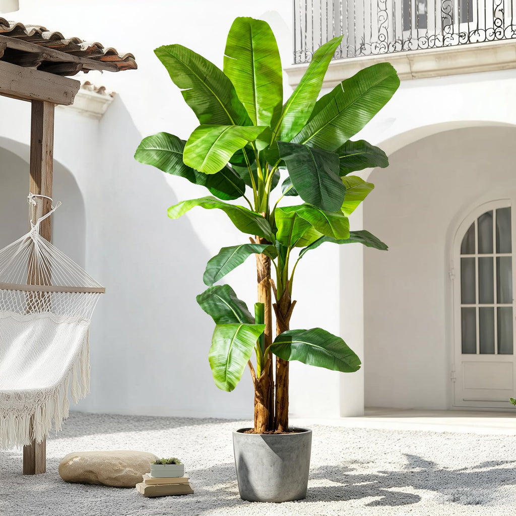 Tall Artificial Banana Tree Big Faux Tropical Bananas Trees Indoor Outdoor Realistic Floor Plant Large Fake Plants