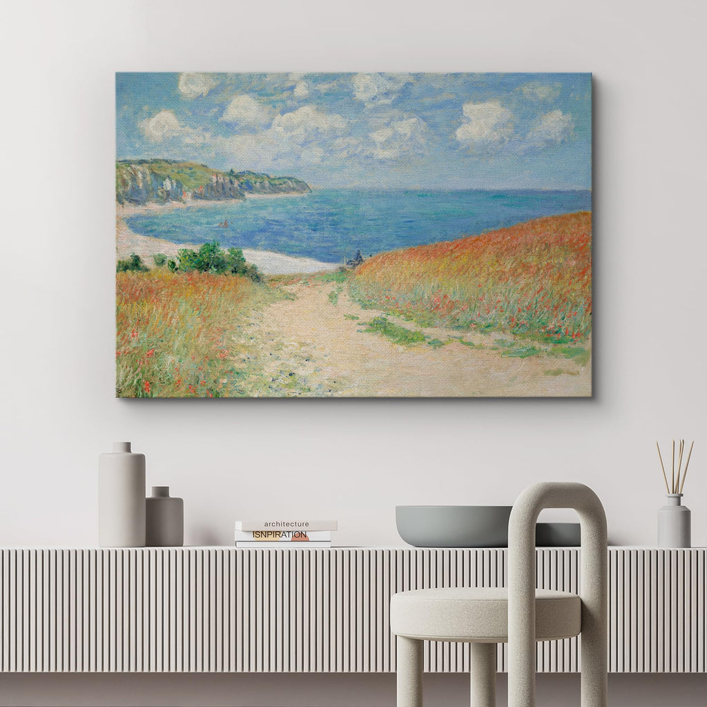 Path Through The Corn at Pourville by Claude Monet Giclee Canvas Prints Wrapped Gallery Wall Art | Stretched and