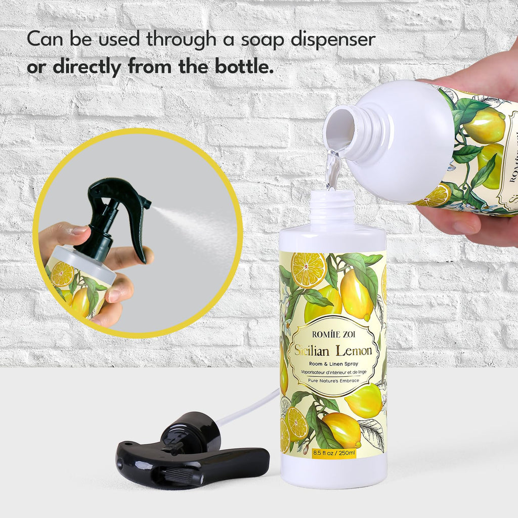 Lemon Room Spray Refill - 500ml / 16.8 Fl Oz - Invigorating and Zesty Scent for a Fresh, Energizing Home