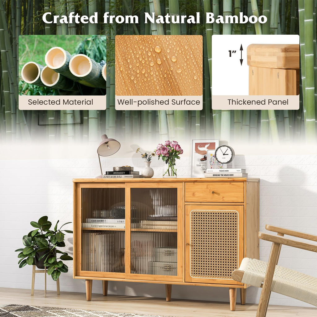 Modern Buffet Cabinet, Boho Coffee Bar Cabinet