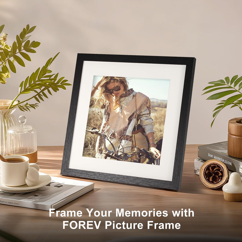 11x11 Picture Frames with 8x8 Mat Set of 2, Black
