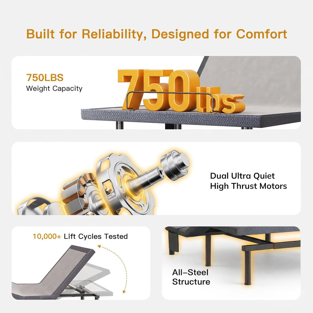 Adjustable Bed Frame, King Adjustable Bed Base