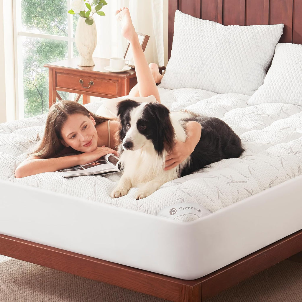 Full Size Mattress Topper, Thick Pillow Top Mattress Pad,Up to 21 Inch Deep Pocket, Soft Breathable Mattress Pad for
