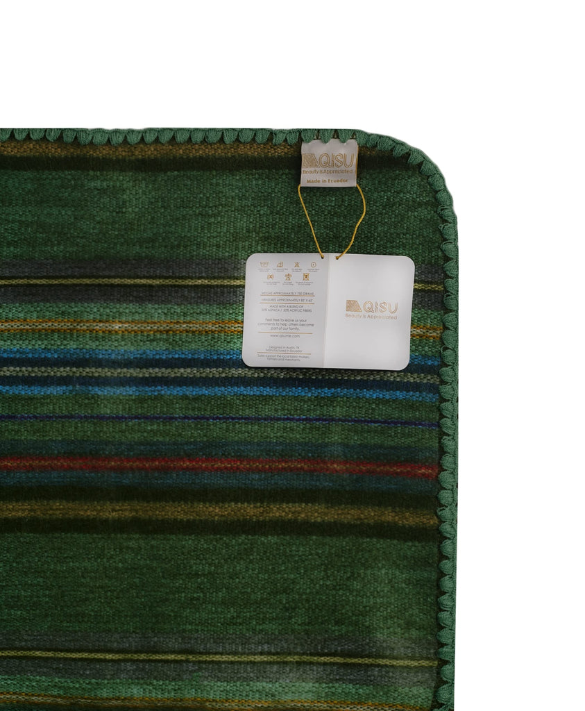 Alpaca Wool Blanket Throw | Large, Beautiful, Warm, Variegated | 85 x 65 inches | Ultra-Soft, Hypoallergenic and