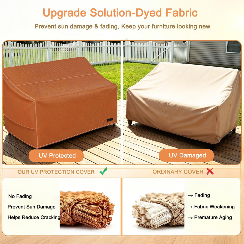 Patio Furniture Sofa Cover 3 Seater Waterproof, 88"W x 38"D x 35"H