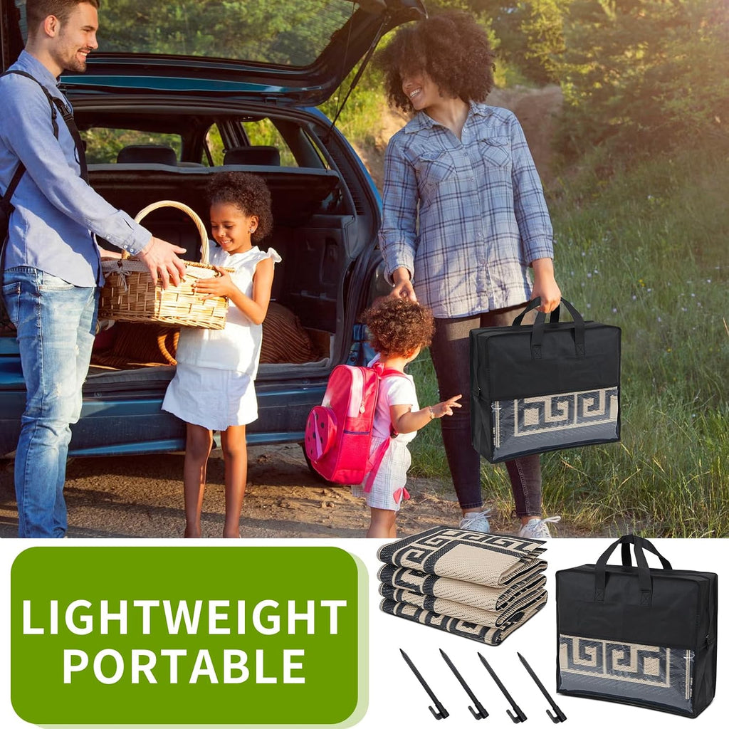 Outdoor Rug Waterproof, Reversible Outdoor Plastic Straw Rug