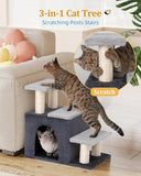 3-in-1 Pet Stairs for Cats, Dog Steps for Small Doggie Rabbits, 6.29''Depth Cat Stairs