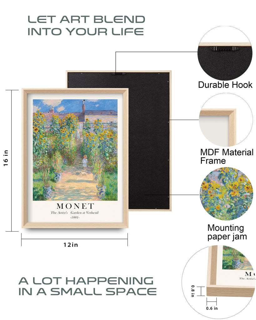 Framed Wall Art, Claude Monet Landscape Canvas Prints Set