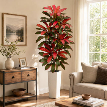 Artificial Red Dracaena Tree 7FT, Large Fake Plants Indoor